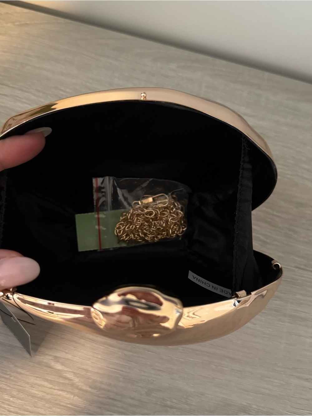 Gold Stone Clutch Bag - Picture 5 of 6